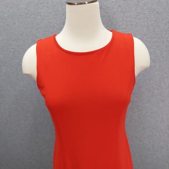 Banana Republic Sleeveless Red Sheath Dress Size 4 Polyester & Spandex Womens - Picture 4 of 7